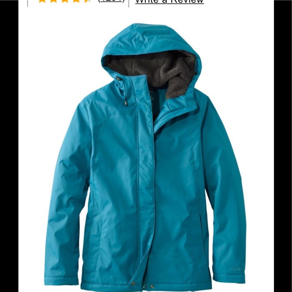 LL Bean Warmer jacket with hood & fleece lining
